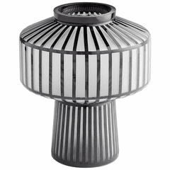 Cyan Lined Up Vase - Black - 10876