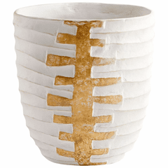 Cyan Luxe Vessel Vase - White and Gold - 10671