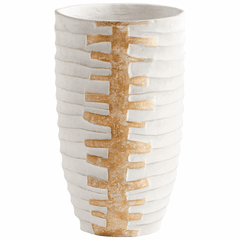 Cyan Luxe Vessel Vase - White and Gold - 10672