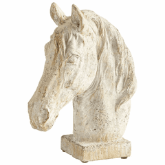 Cyan Majestic Mane Sculpture - Antique White - 08682