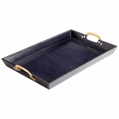 Cyan Mcqueen Tray - Blue and Antique Brass - 10718 Cyan Mcqueen Tray - Blue and Antique Brass - 10718