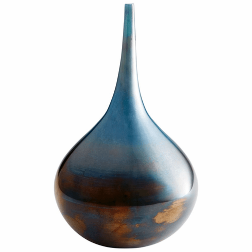 Cyan Medium Ariel Vase - Iridescent Sunset - 09649