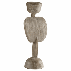 Cyan Medium Chakra Sculpture - Weathered Grey - 11283