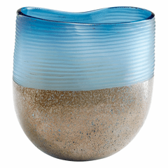 Cyan Medium Europa Vase - Blue and Iron Glaze - 10344