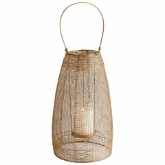 Cyan Medium Gauze Candleholder - Gold - 10245