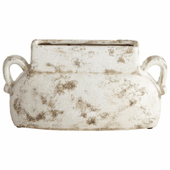 Cyan Medium Leos Planter - White Glaze - 07395