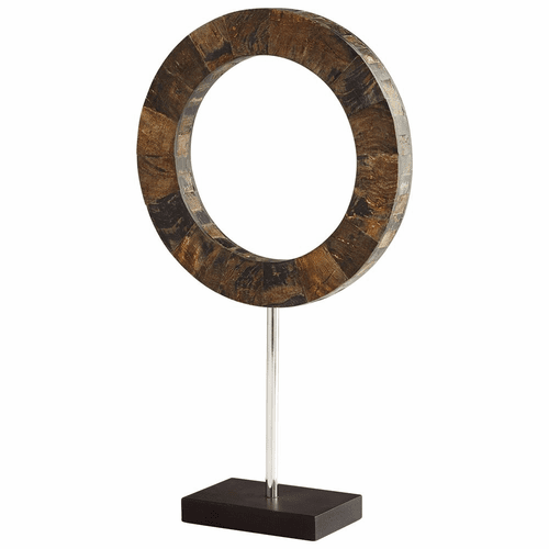 Cyan Medium Portal Sculpture - Brown and Stainless Steel - 07217
