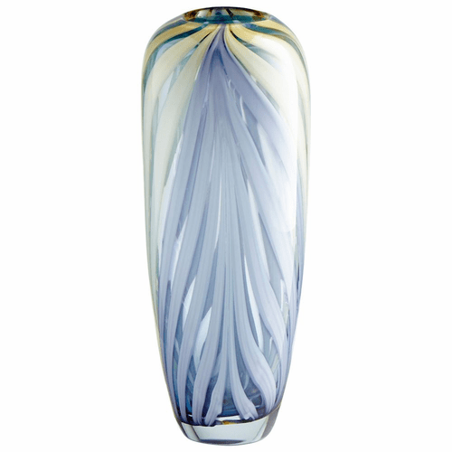 Cyan Medium Rhythm Vase - Purple and Yellow - 09179