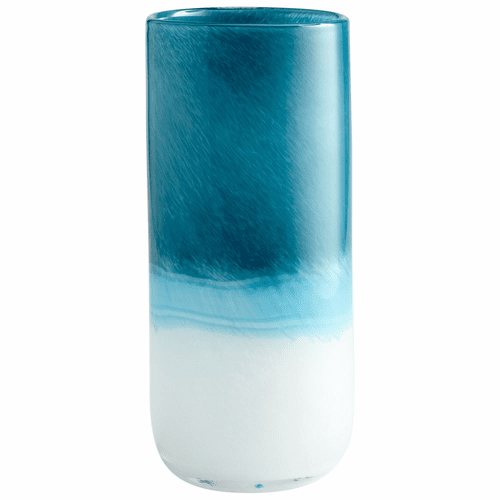 Cyan Medium Turquoise Cloud Vase - Blue and White - 05876