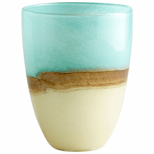 Cyan Medium Turquoise Earth Vase - Blue - 05873