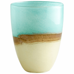 Cyan Medium Turquoise Earth Vase - Blue - 05873