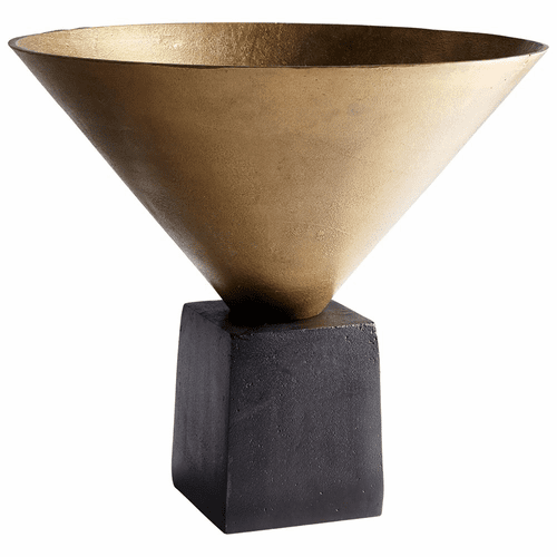 Cyan Mega Vase - Black Bronze and Antique Brass - 08907