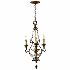 Cyan Meriel Three Light Chandelier - Antiqued Sienna - 03010