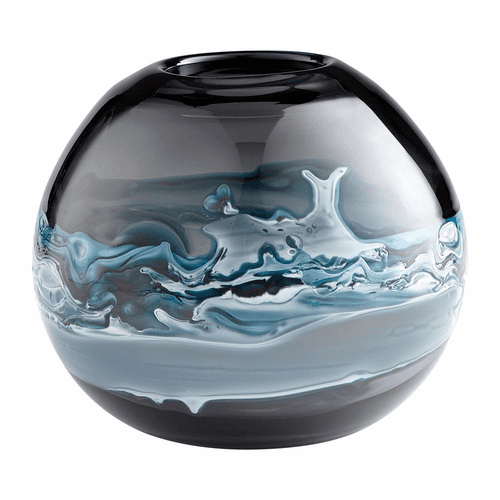 Cyan Mescolare Vase - Blue and White - 10461