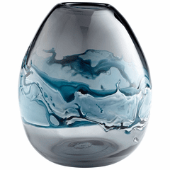 Cyan Mescolare Vase - Blue and White - 10462