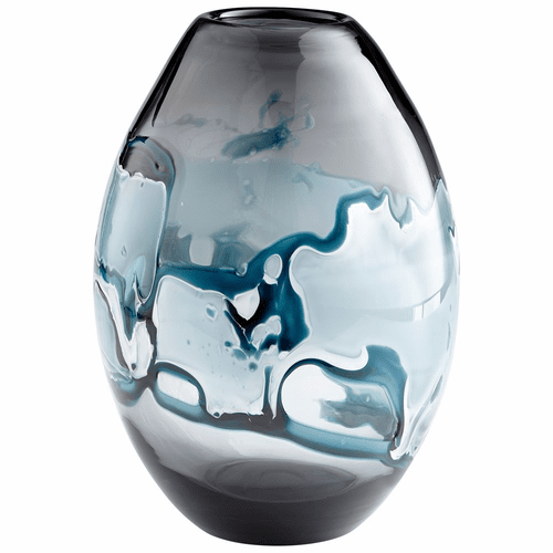 Cyan Mescolare Vase - Blue and White - 10463