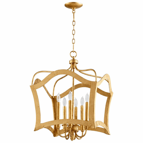 Cyan Milan Six Light Pendant - Gold Leaf - 06584