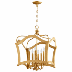 Cyan Milan Six Light Pendant - Gold Leaf - 06584