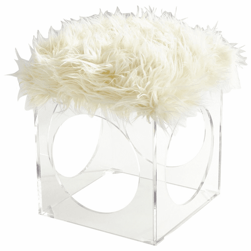 Cyan Mitza Stool - Clear and White - 09054