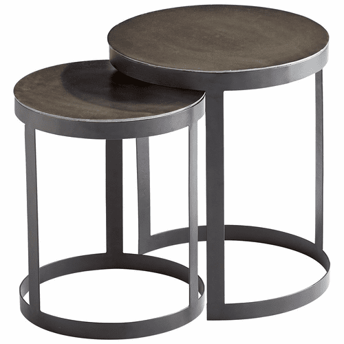 Cyan Monocroma Side Table - Silver and Black - 10734