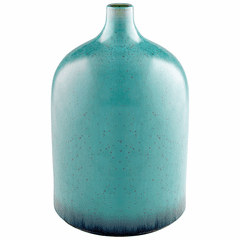Cyan Native Gloss Vase - Turquoise Glaze - 10804