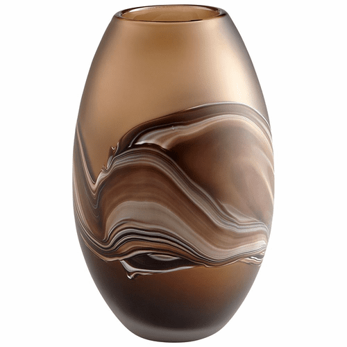 Cyan Nina Vase - Amber Swirl - 10479