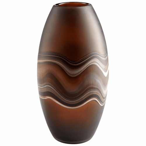 Cyan Nina Vase - Amber Swirl - 10481