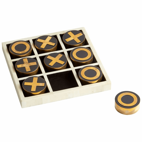 Cyan Noughts & Crosses Sculptr - Black - Gold - White - 10657