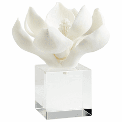 Cyan Oleander Sculpture - White - 10431