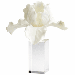 Cyan Orchid Sculpture - White - 10559