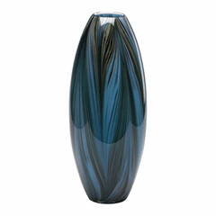 Cyan Peacock Feather Vase - Multi Colored Blue - 02920 Cyan Peacock Feather Vase - Multi Colored Blue - 02920