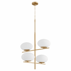 Cyan Pod 4-Light Chandelier - Aged Brass - 11271
