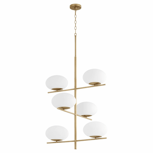 Cyan Pod 6-Light Chandelier - Aged Brass - 11272
