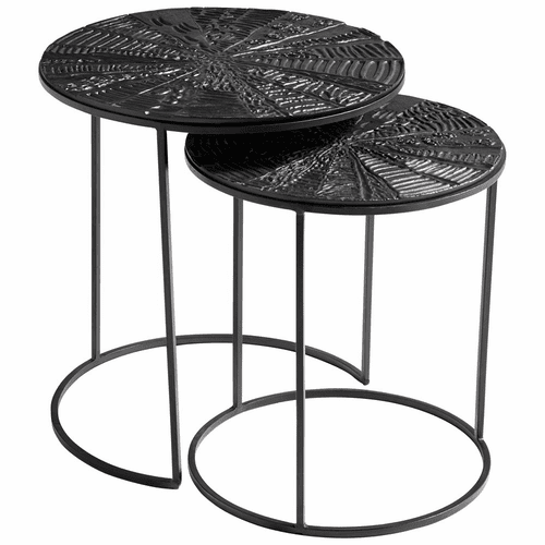 Cyan Quantum Nesting Tables - Bronze and Black - 10090