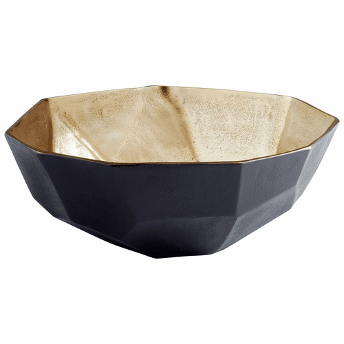 Cyan Radia Bowl - Matt Black and Gold - 10623