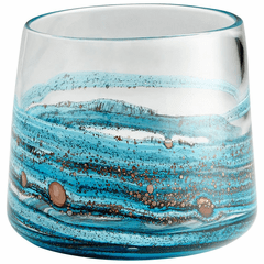 Cyan Rogue Vase - Blue//Gold Dust - 09984