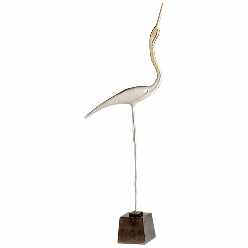 Cyan Shorebird Sculpture 1 - Nickel - 09778