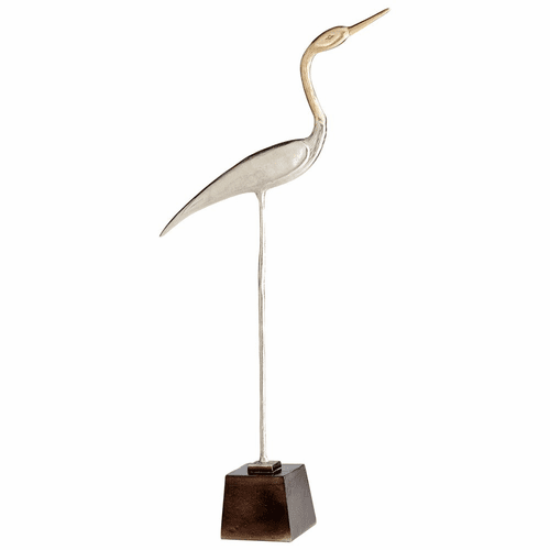 Cyan Shorebird Sculpture 2 - Nickel - 09779