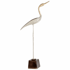 Cyan Shorebird Sculpture 2 - Nickel - 09779