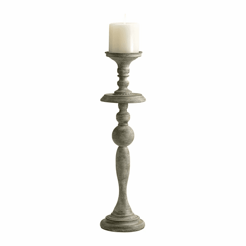 Cyan Small Bach Candlestick - Distressed Antiqued White - 04294