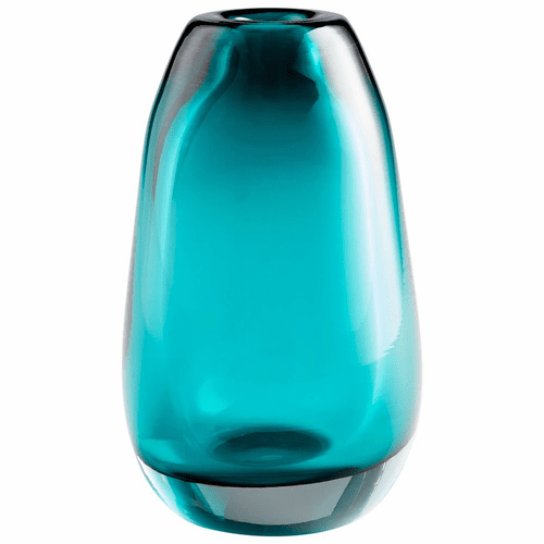 Cyan Small Blown Ocean Vase - Blue - 09493