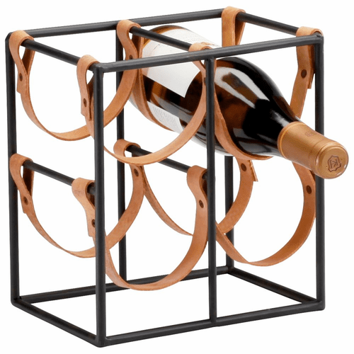 Cyan Small Brighton Wine Holder - Raw Steel - 04913