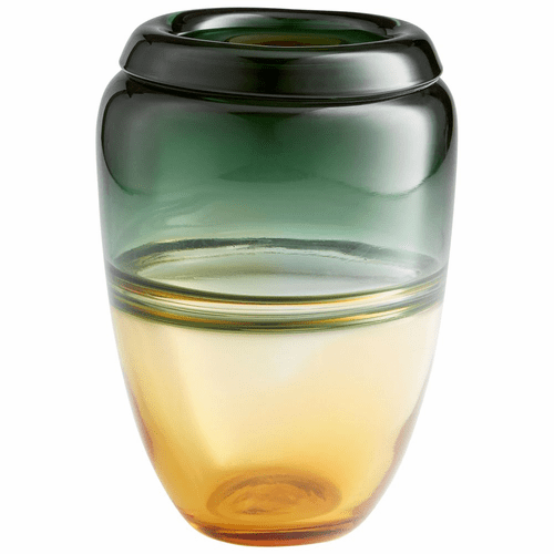 Cyan Small Callisto Vase - Amber and Green - 10346