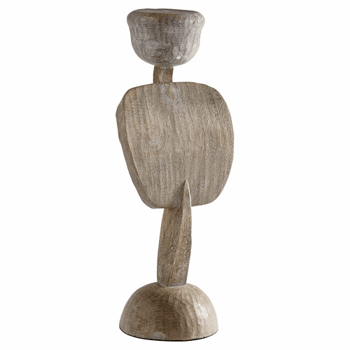 Cyan Small Chakra Sculpture - Weathered Grey - 11282