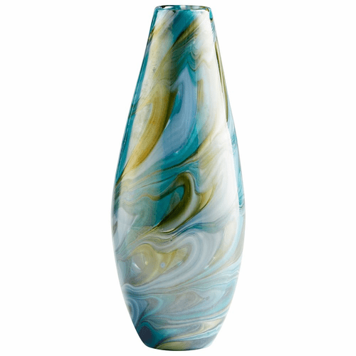 Cyan Small Chalcedony Vase - Multi Colored Blue - 09501