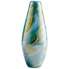 Cyan Small Chalcedony Vase - Multi Colored Blue - 09501