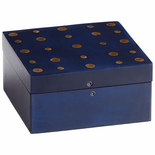 Cyan Small Dotty Container - Black and Brass - 09788