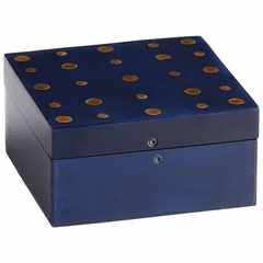 Cyan Small Dotty Container - Black and Brass - 09788