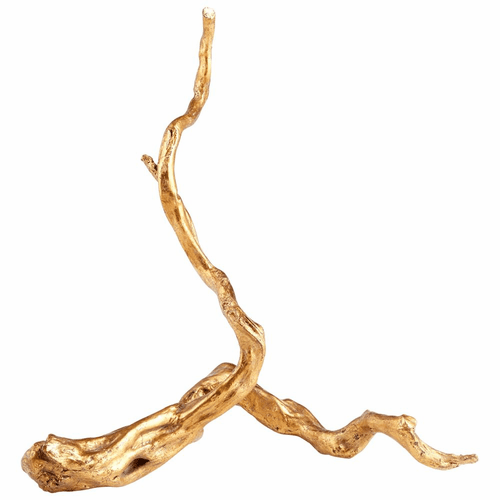 Cyan Small Drifting Gold Sculpture - Gold Leaf - 09132