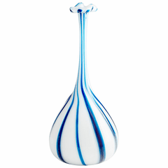 Cyan Small Dulcet Vase - Blue and White - 10025